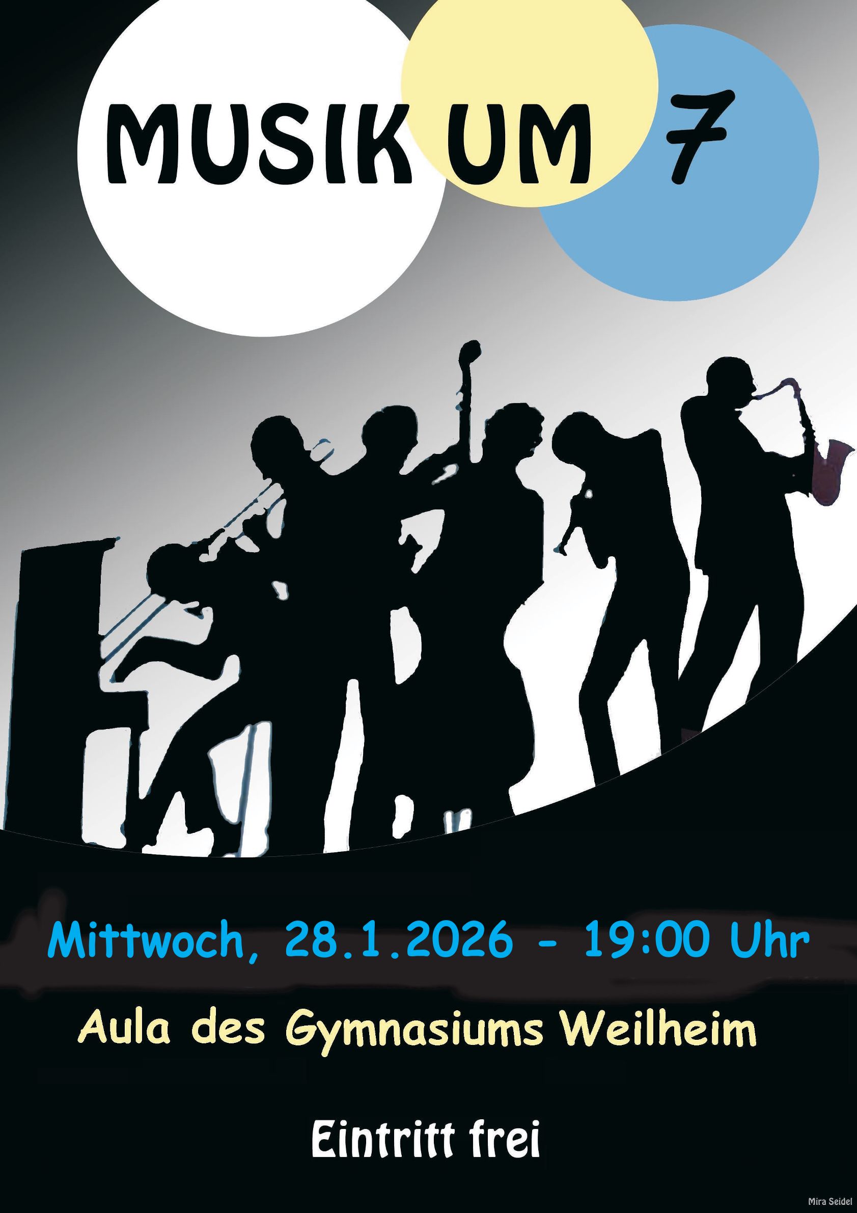Plakat für Musik um 7