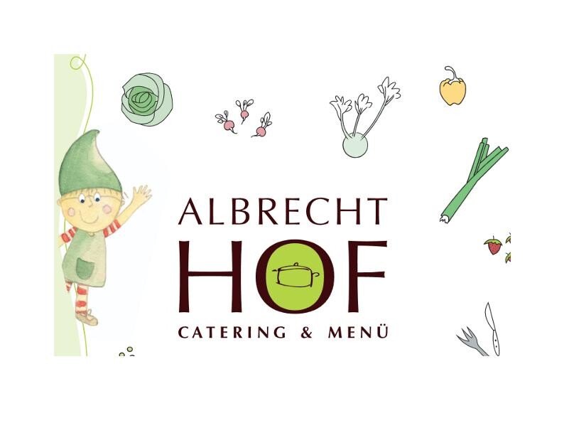 Es ist das Logo des Albrechthofs zu sehen