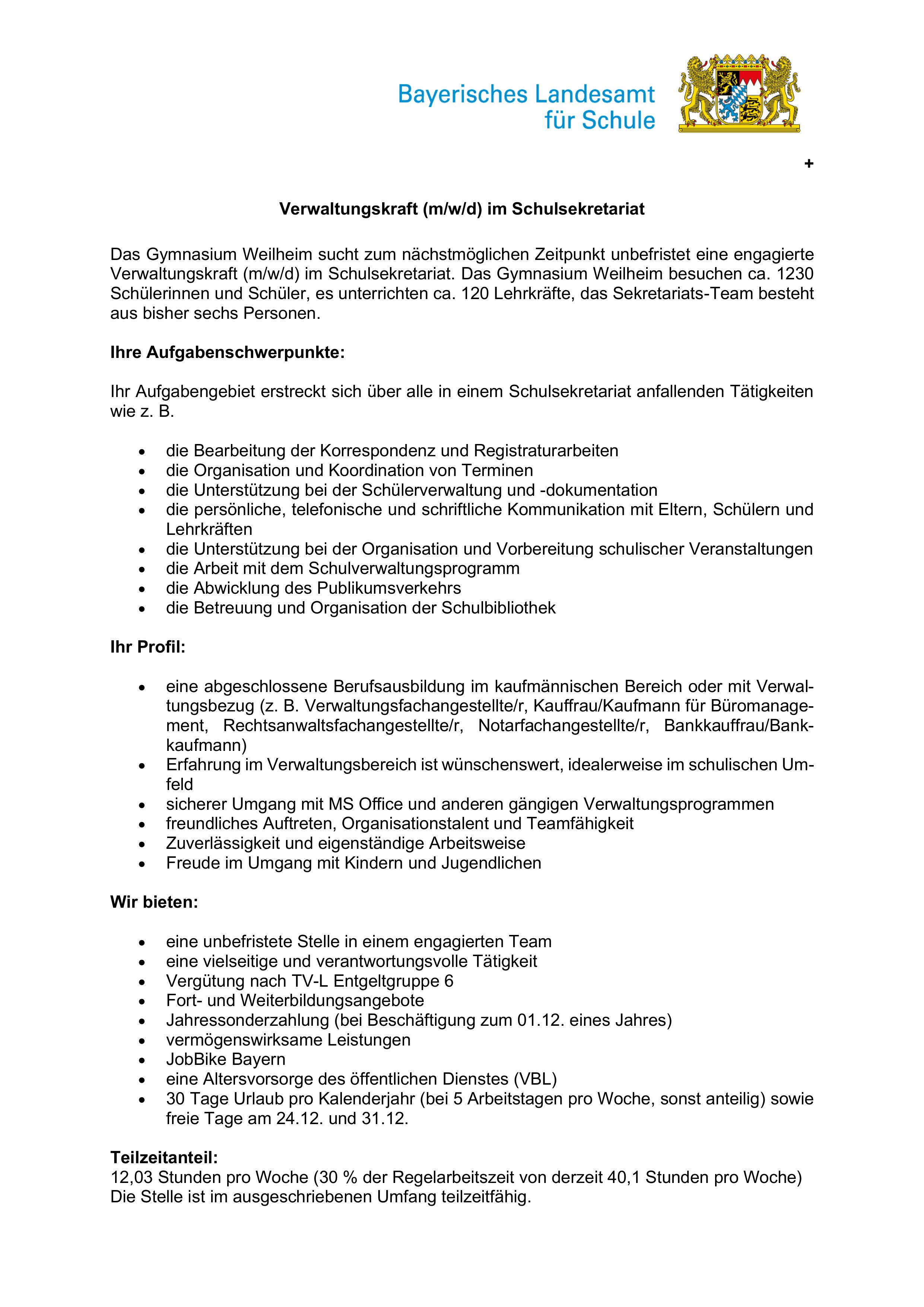 Stellenausschreibung