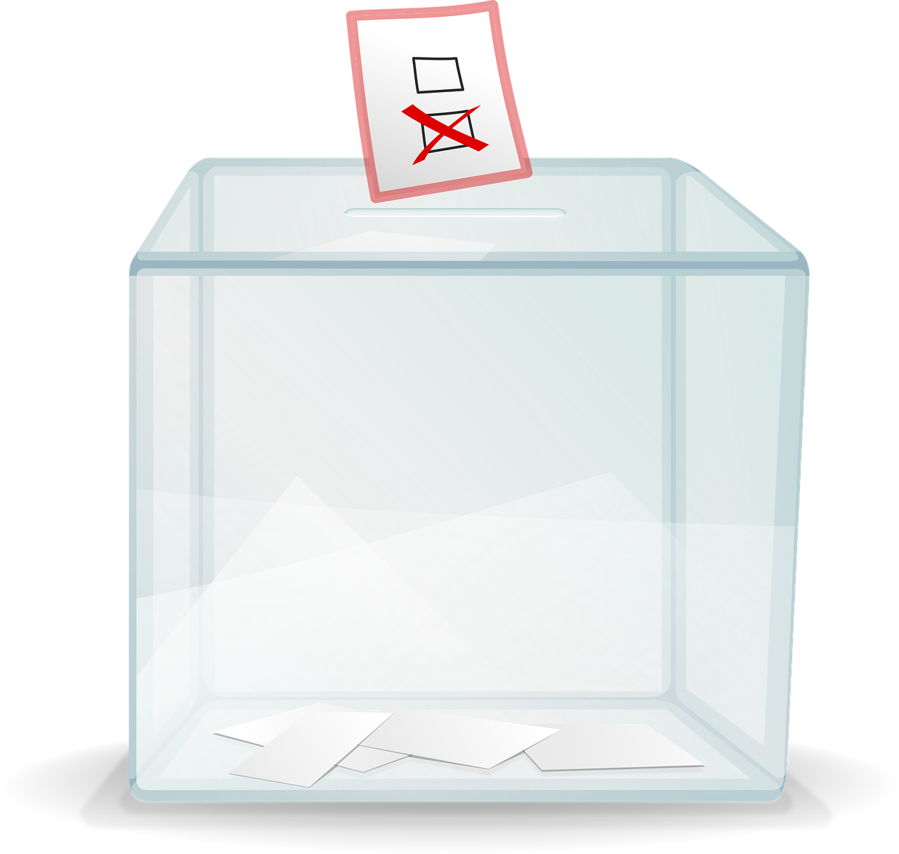 Zu sehen ist eine Grafik mit einer Wahlurne 